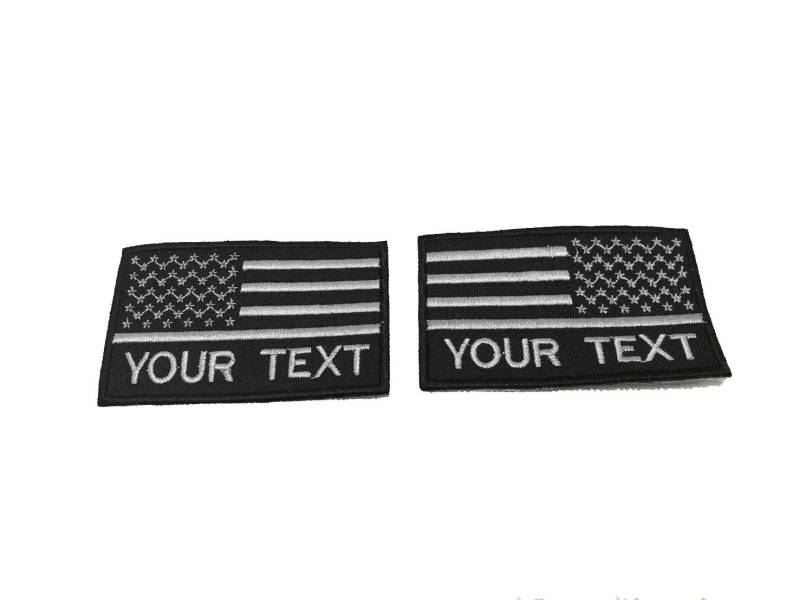 2Tlg. Name Your Text Statement Aufnäher Usa Flagge Mit Haken Zum Aufnähen Oder Anhängen Größe 9x5.5 cm von COZY168