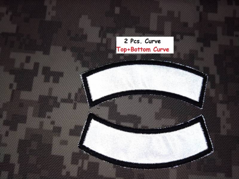 2Tlg. Reflektierende Kurve Polizei Feuerwehrmann Biker Grau Gestickter Aufnäher Hakenrücken Oder Angenähte Größe 3 "x 1" von COZY168