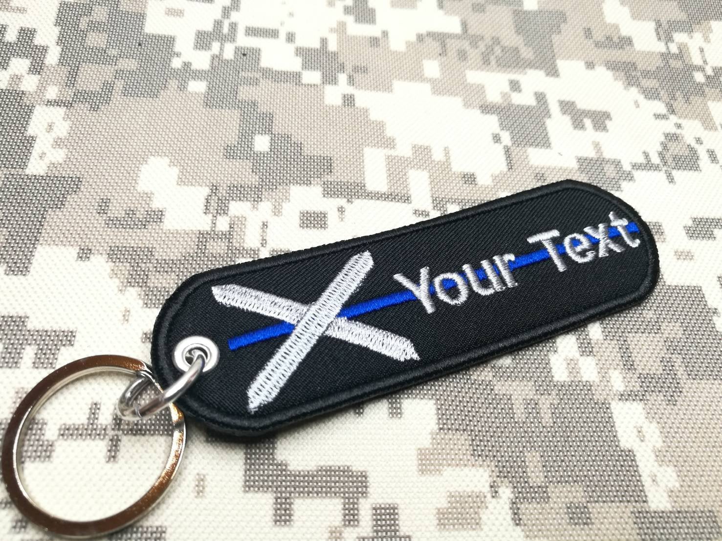 Alabama Flagge Name Text Usa Schlüsselanhänger Dünne Blaue Linie Polizei Gestickter Aufnäher Größe Tag Tasche11 X 3.3 cm von COZY168