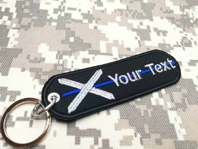 Alabama Flagge Name Text Usa Schlüsselanhänger Dünne Blaue Linie Polizei Gestickter Aufnäher Größe Tag Tasche11 X 3.3 cm von COZY168