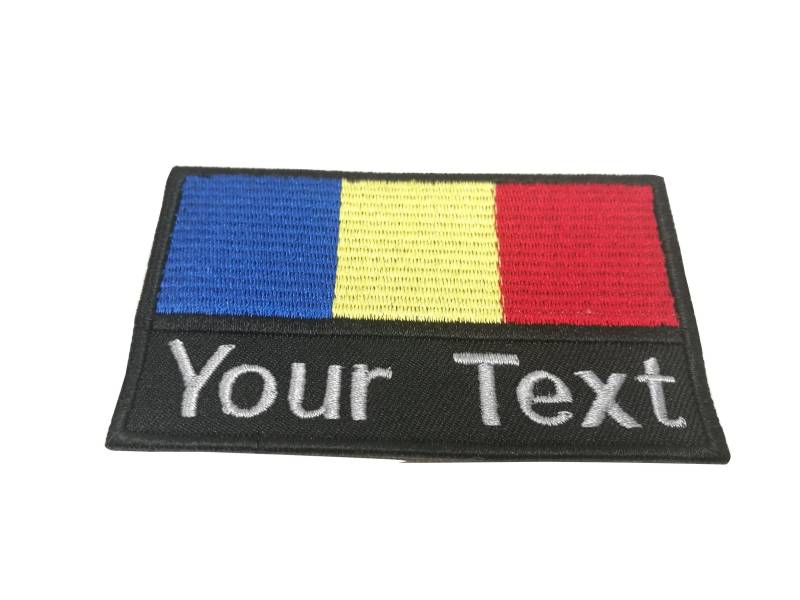 Aufnäher Mit Rumänien Flagge Und Name Text Dein Hakenbefestigung Oder Zum Aufnähen Größe 5, 5 cm X 9 von COZY168