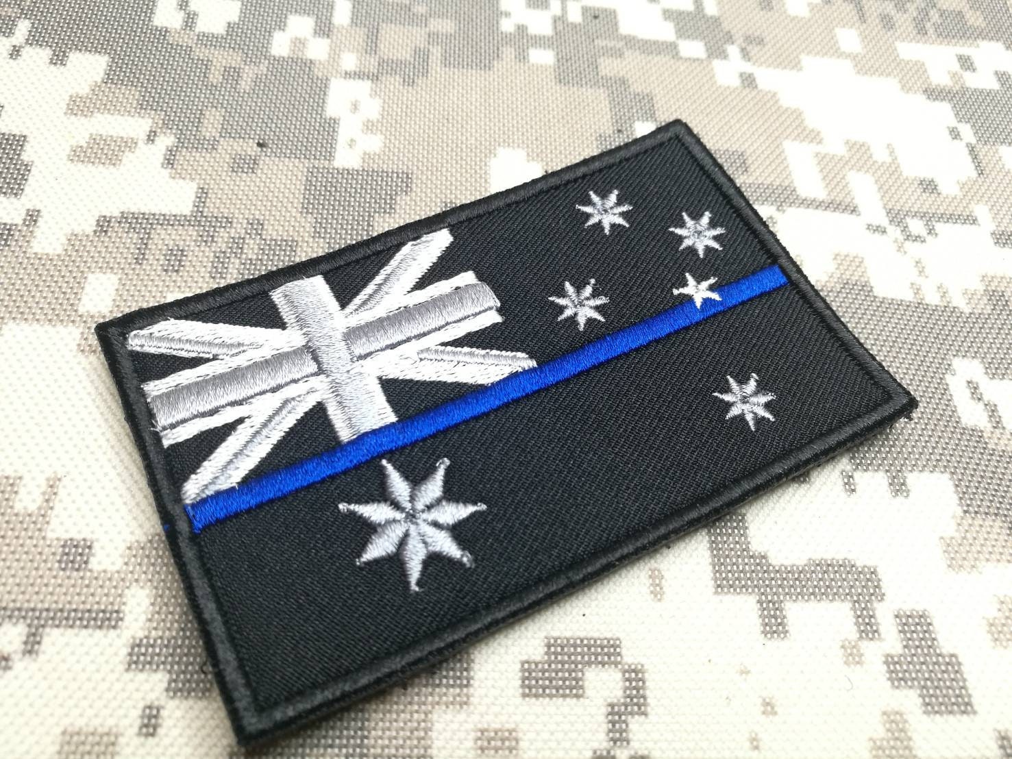 Australien Flagge Polizei Dünne Blaue Linie Rote Patch Aufnäher Für Befestigte Oder Angenähte Größe 9cm X 5, 5cm von COZY168