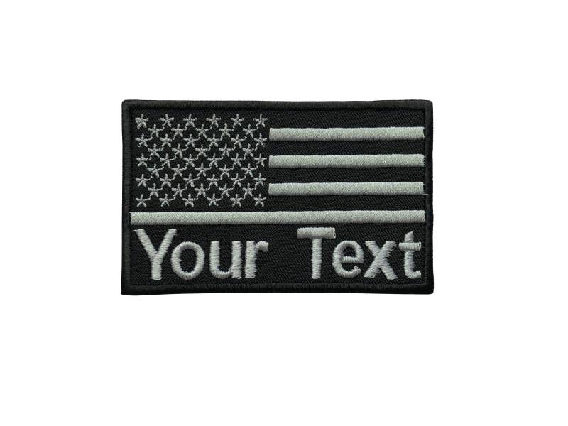 Benutzerdefiniertes Text-Namensband Usa Flagge Mit Haken Für Befestigung Oder Zum Aufnähen Größe 9 cm X 5, 5 von COZY168