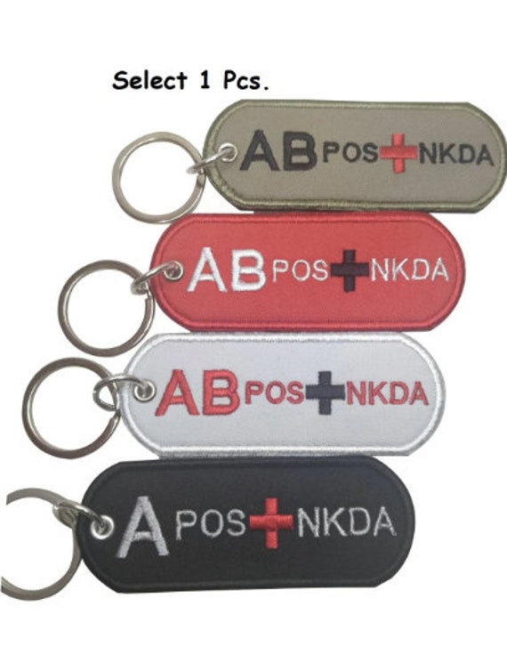 Blutgruppe A-B-Ab-O-Pos -Neg -Nkda Armee Militär Schlüsselanhänger 4 X 1, 5 Zoll von COZY168