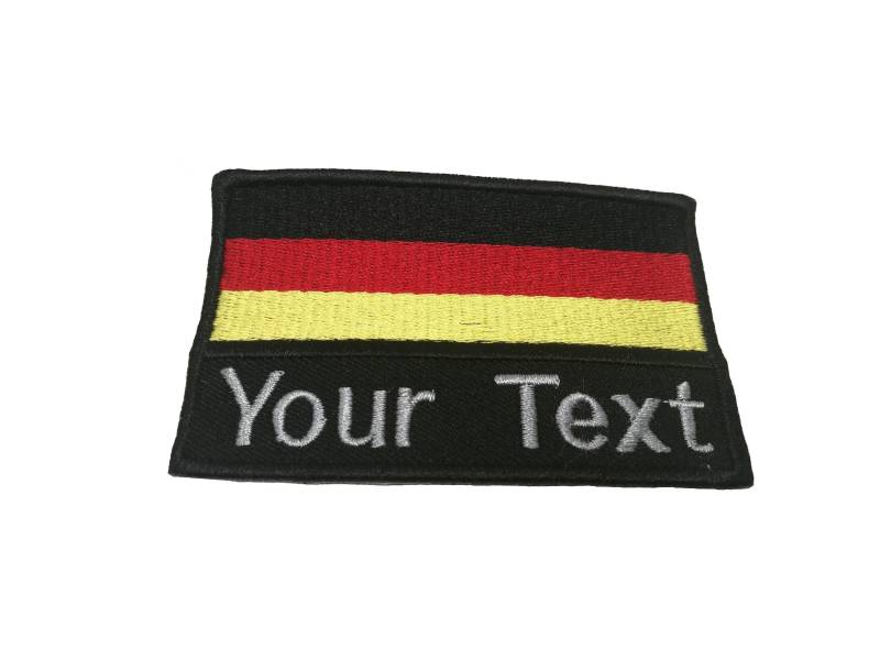 Deutschland Flagge Aufnäher Mit Name Text Ihr Haken Auf Der Rückseite Oder Zum Aufnähen in Größe 5, 5 cm X 9 von COZY168