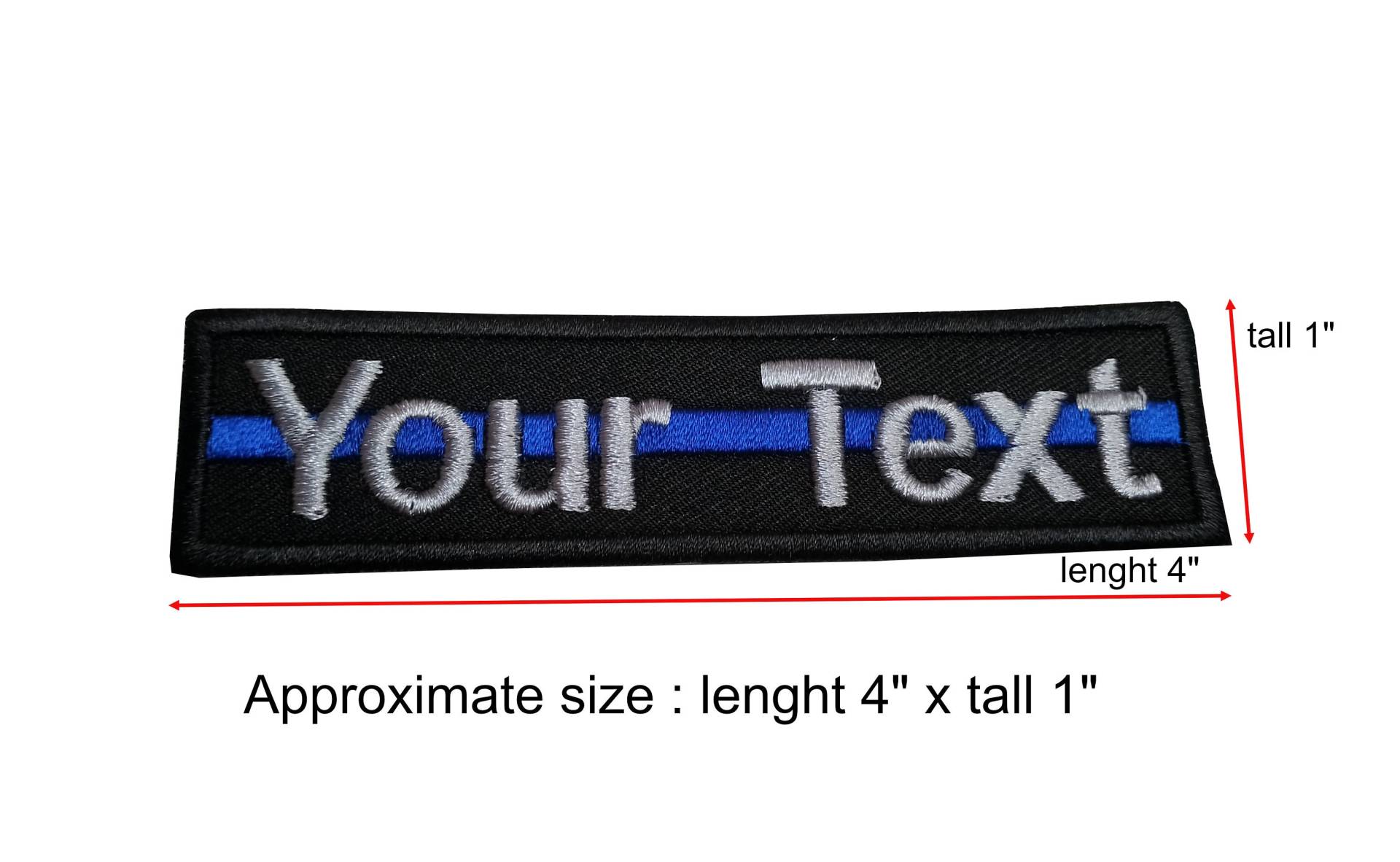 Dünne Blaue Linie Aufnäher Benutzerdefinierter Name Text Dünne Polizei Swat Morale Patch Hakenrücken Oder Größe 1 "x3", 4"x 1, 5"x 1, 6 "x 1" von COZY168