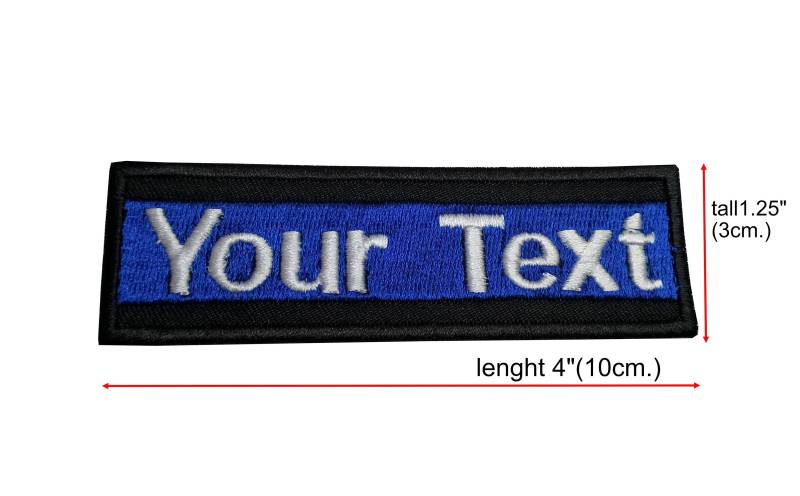 Dünne Blaue Linie Aufnäher Mit Benutzerdefiniertem Namenstext Polizei Haken Für Die Befestigung Oder Zum Aufnähen Größe 4 "x 1, 25", 5 6 1, 25" von COZY168