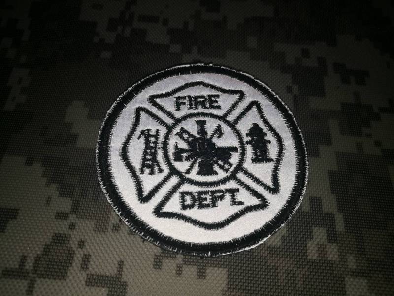 Feuerwehr Aufnäher Reflektor Bügelbild Rote Linie Patch Größe Rund 7 cm von COZY168
