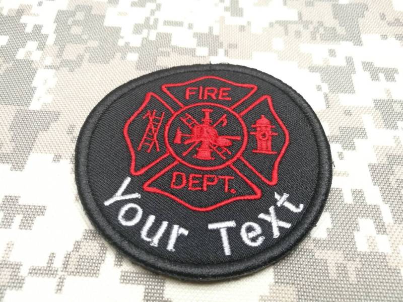 Feuerwehr Aufnäher Wunschname Text Ihr Patch Runde Feuerwehrmann Zum Aufnähen Oder Einhaken, Größe Rund 8 cm von COZY168