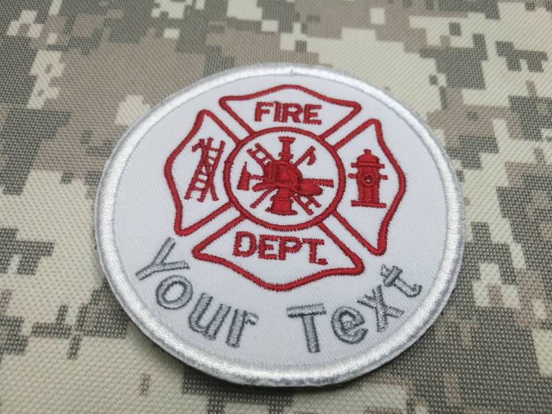 Feuerwehr Aufnäher Wunschname Text Ihr Patch Runde Feuerwehrmann Zum Aufnähen Oder Einhaken, Größe Rund 8 cm von COZY168