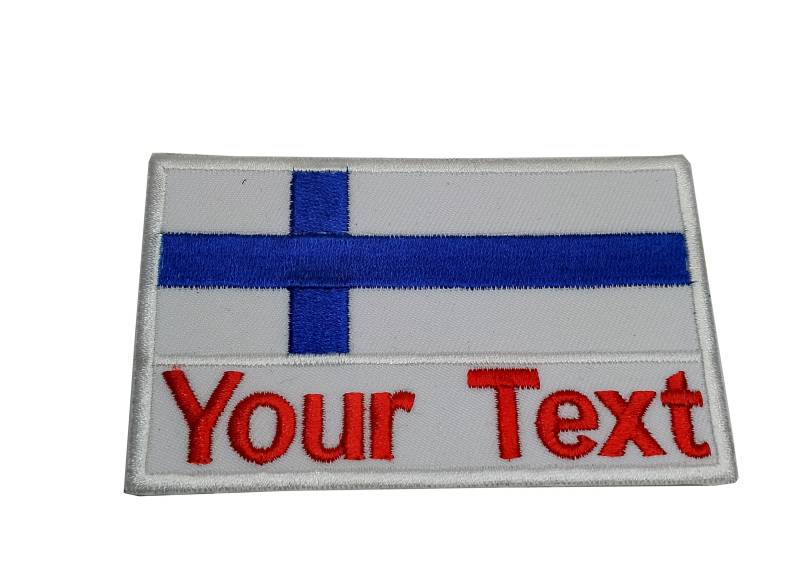 Finnland Flagge Aufnäher Benutzerdefinierter Name Text Ihr Zum Aufnähen Mit Haken Oder Größe 5, 5 cm X 9 von COZY168