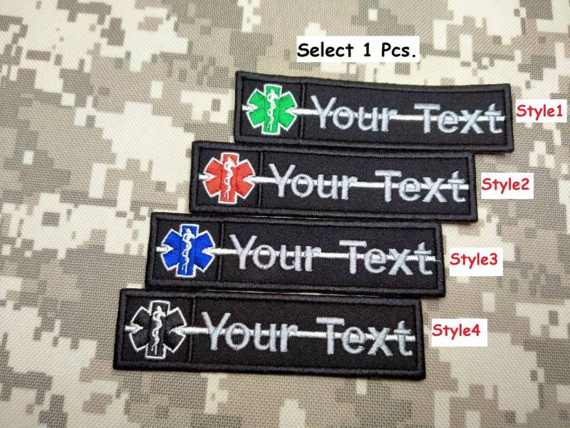 Individueller Name Text Sanitäter Emt Ems Weiße Linie Patch Aufnäher Oder Haken Auf Der Rückseite Für Die Befestigung Größe 4 "x 1"5 "x 1", 6 1" von COZY168