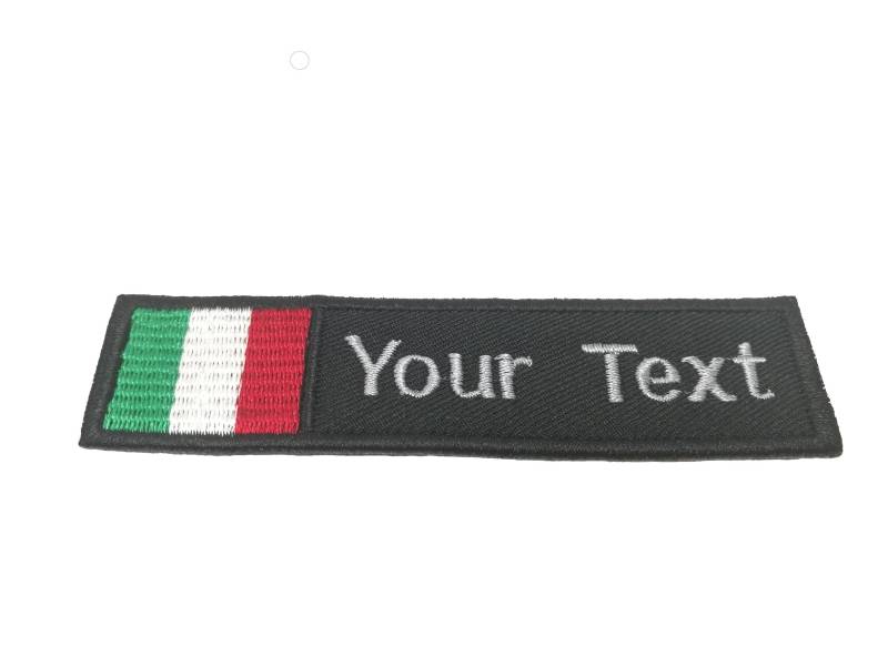 Italien Flagge Aufnäher Benutzerdefinierter Name Text Ihr Mit Haken-Backing-Befestigung Oder Aufnähen Auf Größe 10 X 1 Zoll, 5 Zoll 15 cm von COZY168