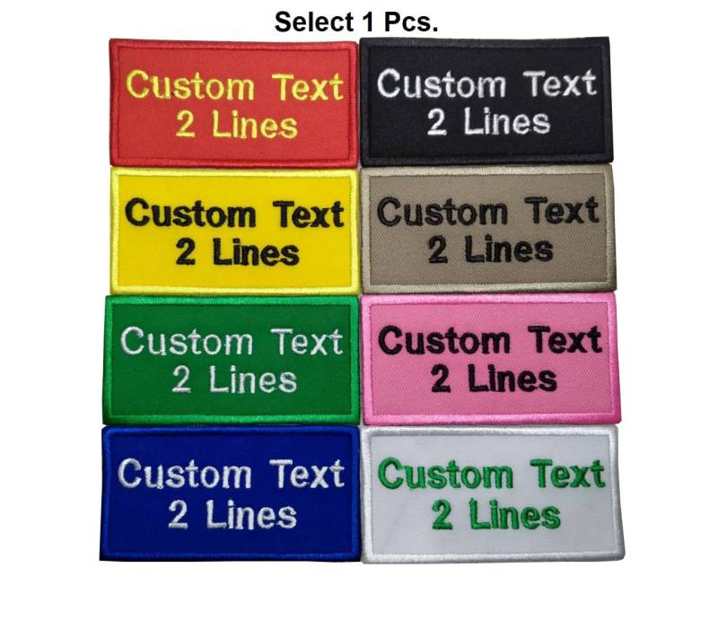 Name Text 2 Lines Patch Biker Gestickt D.i.y. Aufnäher Zum Aufnähen Oder Auf Die Rückseite von COZY168