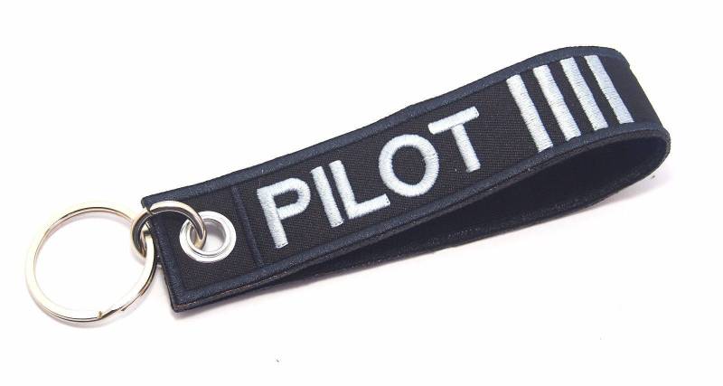 Pilot Bestickter Benutzerdefinierter Text Ihr Armband Schlüsselanhänger Tag Bag Halter Riemenhalter Schlüsselring Größe 13, 5 X 3 cm von COZY168
