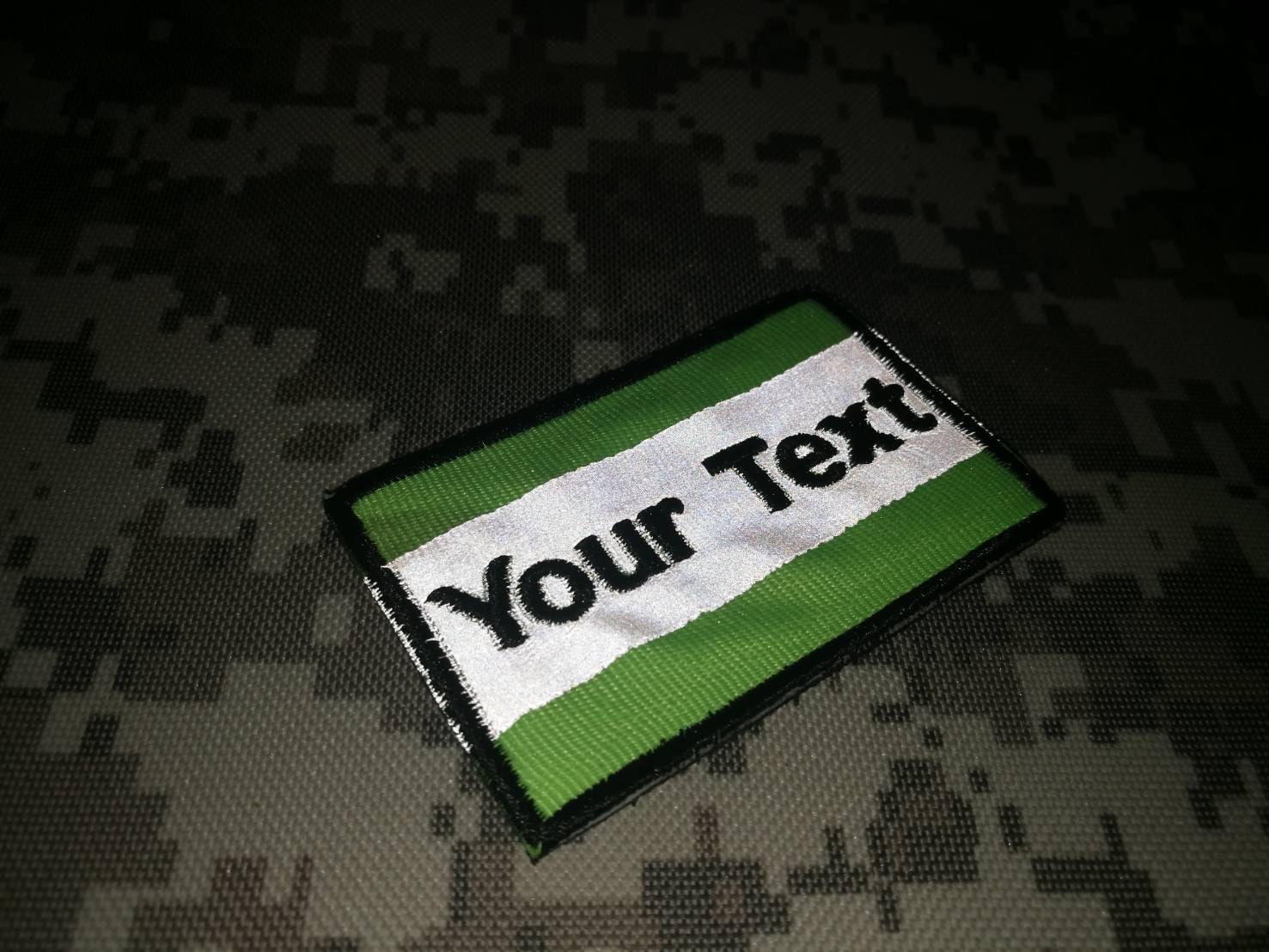 Reflektierender Aufnäher Ihr Text Benutzerdefinierter Name Patch Tag Namensband Namensschild D.i.y.biker Militärstil Gestickter von COZY168