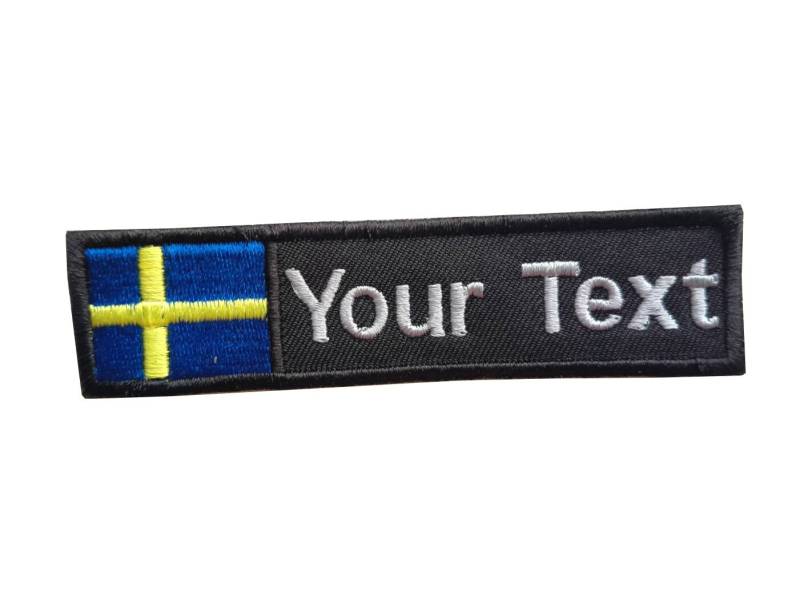 Schweden-Flaggen-Patch Benutzerdefinierter Name Text Mit Haken-Backing-Befestigung Oder Auf Größe 10 X 1 Zoll, 17 cm 15 von COZY168