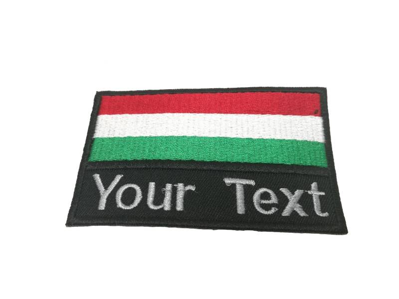 Ungarn Flagge Aufnäher Mit Name Text Dein Haken Auf Die Rückseite Oder Zum Aufnähen Größe 5, 5 cm X 9 von COZY168