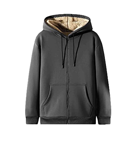 COZYDAY Kapuzenjacke Herren Fleece Hoodie Jacke Kapuzenpullover Sweatjacke Herren Hoody Sweatshirt Sweater Warm Pulli Sweatjacke Outwear Casual Top Bequemes und Warmes Sweatshirt mit Känguru Tasche von COZYDAY