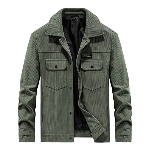 Hemdjacke Herren Dicke Cordjacke Jeansjacke Freizeitjacke Herren Gefüttert Winter Holzfällerhemd Cord Hemd Herren Hemdjacke jeansähnliche Langarm Button Placke Langarm Regular Fit Casual Flanellhemd von COZYDAY