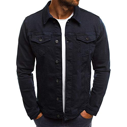 Hemdjacke Male Jeansjacke Hemd Herren Denim Herbstmantel Langarm Button Down Hemdjacke Leichte Übergangsjacke Herren Blusen Knopf Winter Vintage Männer Solide Hemd Herren Vintage Hemd Langarm von COZYDAY