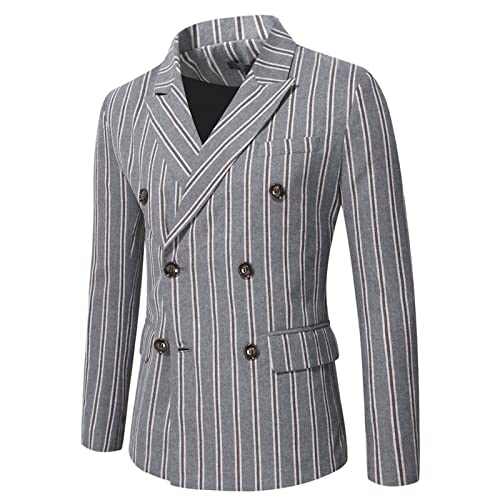 Herren Anzug Jacke Zweireiher Blazer Männer Slim Fit Casual Abschlussball Hochzeit Alltag Tux Anzug Mäntel Blazer Herren Sakko Zweireiher Slim Fit Formelle mit Revers Büro Hochzeit Anzugsjacke Blazer von COZYDAY