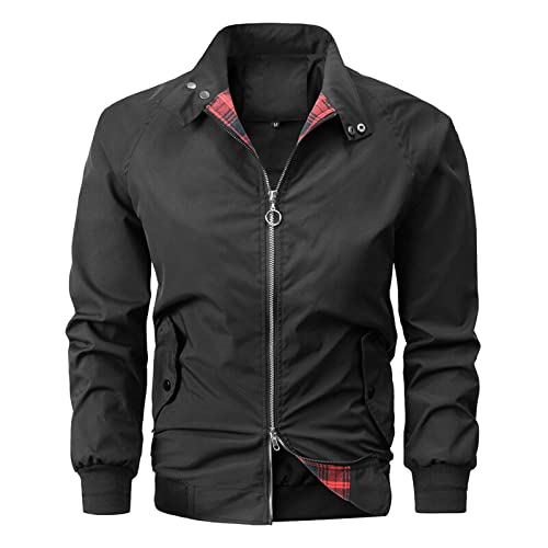 Herren Bomberjacke Leichte Dünne Softshelljacke Übergangsjacke Pilotenjacke Fliegerjacke Freizeitjacke Stehkragen Windjacke Regenjacke Wanderjacke Frühling Herbst Blouson mit Zwei-Wege-Reißverschluss von COZYDAY