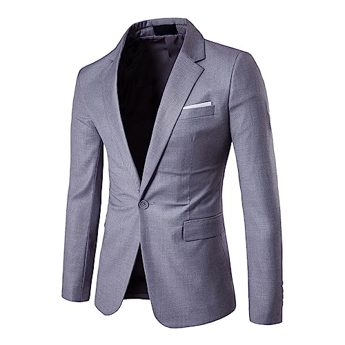 Herren Sakko Leichte Blazer Regular Fit Casual Business Suit Jacke Herren Sakko Ein Knopf Freizeit Business Anzugjacke Slim Fit Sportlich Anzugjacke Herren Suit Blazer für Business Hochzeit Freizeit von COZYDAY