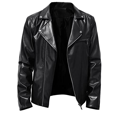 Lederjacke Glänzend Herren Bikerjacke Übergangsjacke Fliegerjacken Motorradmantel Bomberjacke Kunstlederjacke Herbst und Winter PU Lederjacke Freizeitjacke Gesteppt Übergangsjacke mit Knopfleiste Lederjacke Glänzend Herren Bikerjacke Übergangsjacke Fliegerjacken Motorradmantel Bomberjacke Kunstlederjacke Herbst und Winter PU Lederjacke Freizeitjacke Gesteppt Übergangsjacke mit Knopfleiste von COZYDAY