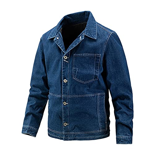 Outerwear Herren Jeansjacke Denim Übergangsjacke Herren Jeans Jacke Herren Jeansjacke Biker Style Jeans Jacket Blue Denim Jacke Trucker Jacke Herren Jeansjacke Cowboy Schnitt ungefüttert Jeansjacke von COZYDAY