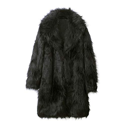 Wintermantel Herren Pelzmantel Lang Felljacke Warm Pelzmantel Winterjacke Lang Kunstpelz Mantel Reverskragen Plüsch Strickjacke Warme Felljacke Pelz Jacke Faux Fur Pelzjacke Fellmantel Wolljacken von COZYDAY