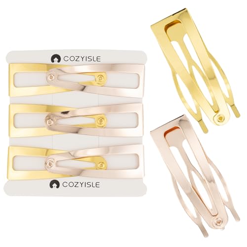 COZYISLE Haarspangen mit doppeltem Griff, Sightor-Metall-Haarspangen für Damen, Haar-Accessoires (Roségold, Gold), 6 Stück von COZYISLE
