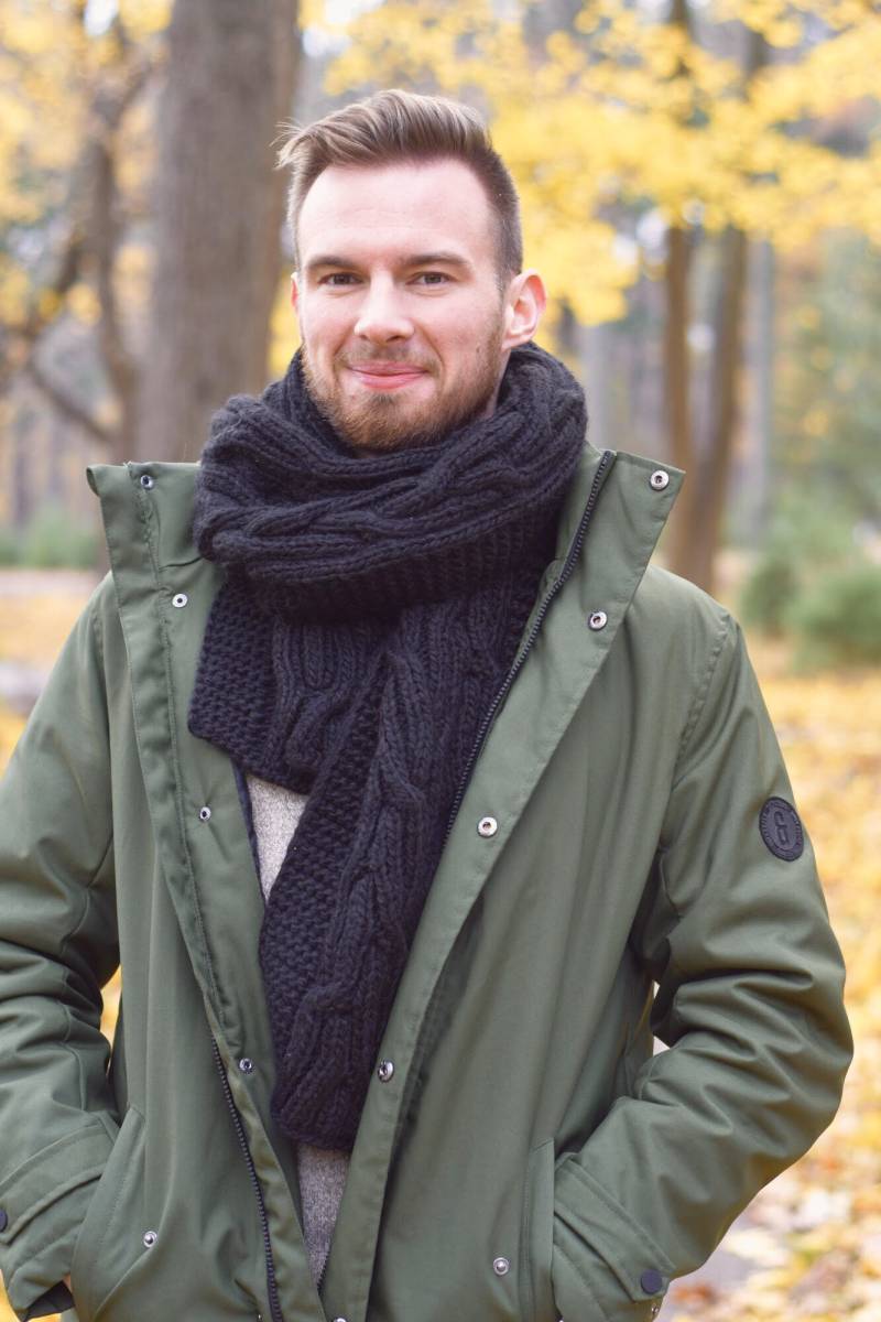 Grobstrick Schal Unisex Wolle Handstricken Sperriger Übergroßer Stricken Großer Langer Handgemachter Gestrickt Männer Hand Gestrickter von COZYYARNStudio