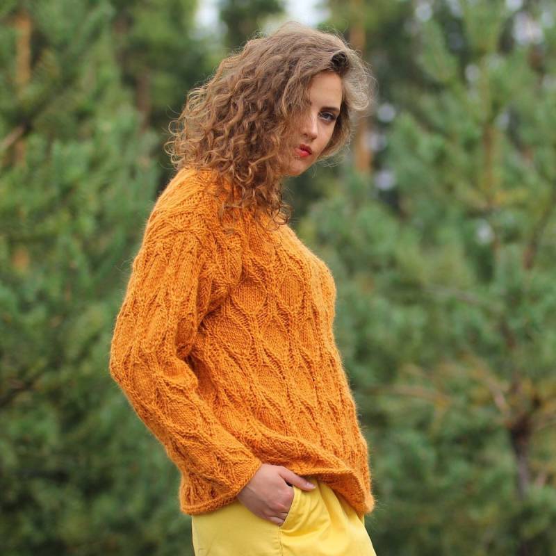 Handstrickpullover Damenpullover Wollpullover Handgefertigter Strickpullover Warmer Pullover Strickjacke Cardigan Top Damenmode von COZYYARNStudio