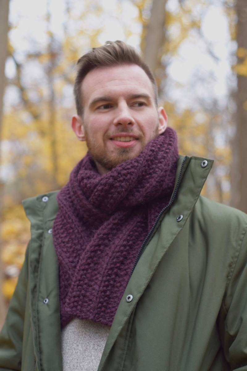 Schal Mann Handgestrickte Schals Wolle Gestrickter Für Männer Wollschal Sanfter Unisex Übergroßer Langer Handgemachter Geschenk Ihn von COZYYARNStudio