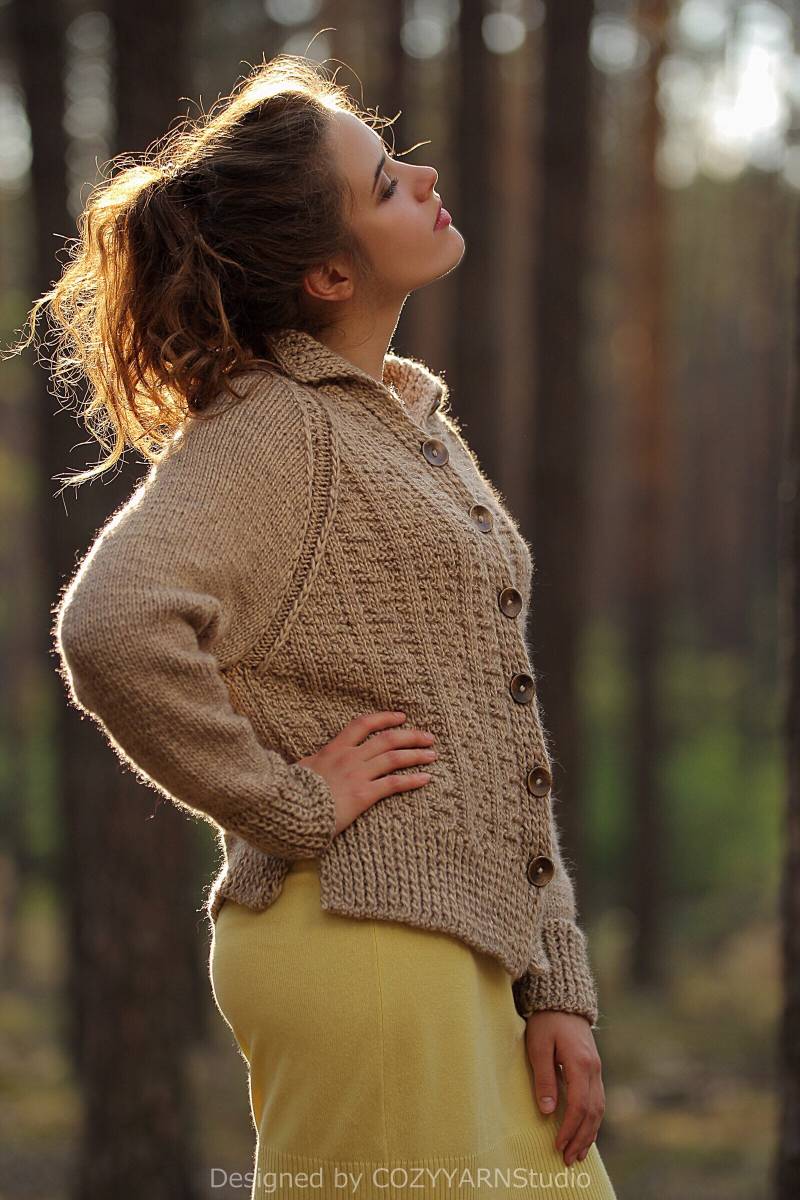 Strickjacke Frauen Mädchen Handstricken Wolle Jacke Übergroße Stricken Strick Pullover Hand Stricken Gestrickte von COZYYARNStudio