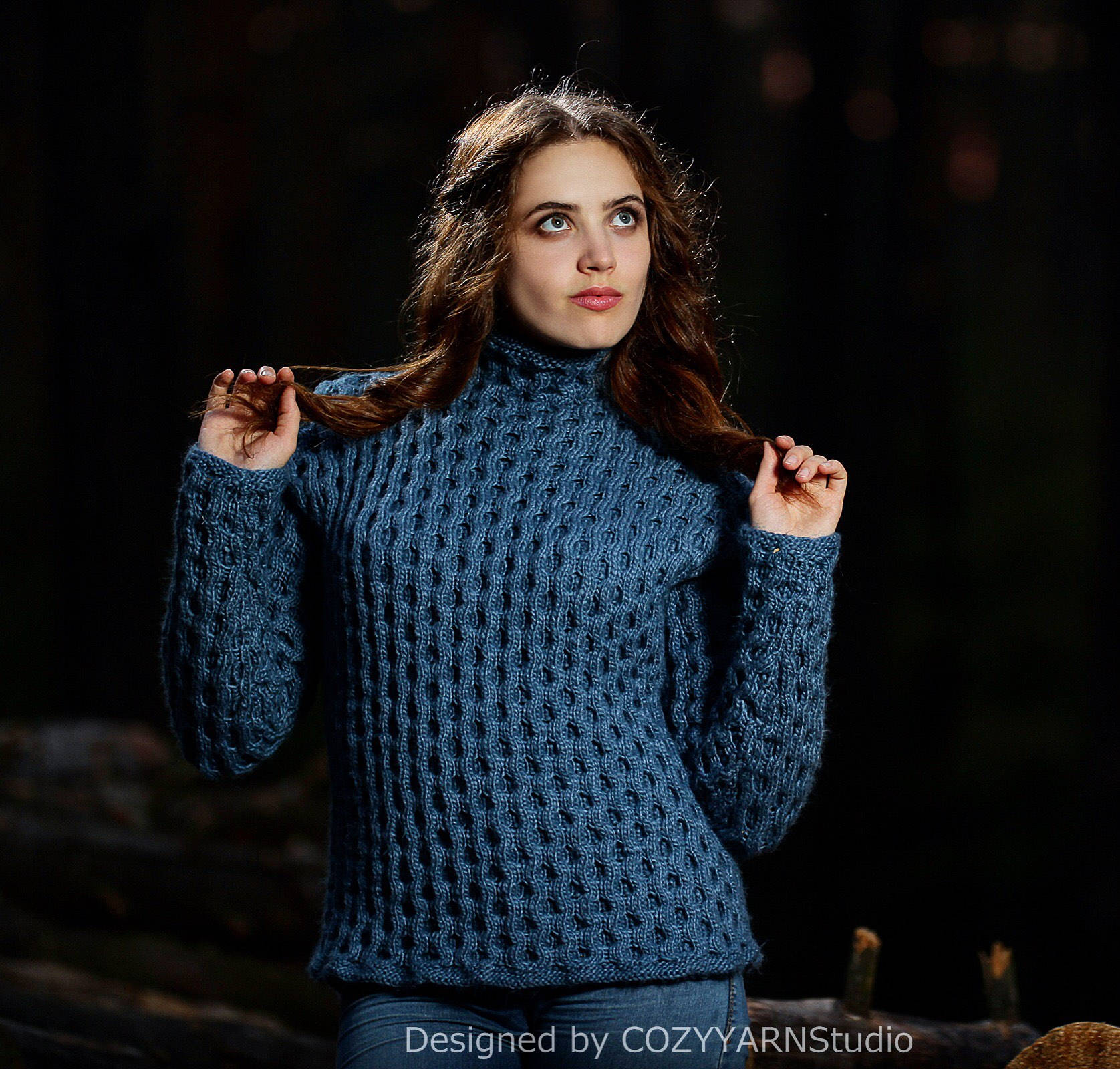Strickpullover Damen Grobstrickpullover Oversized Wollpullover Handgefertigter Pullover Strickjacke Cardigan Top Bekleidung von COZYYARNStudio