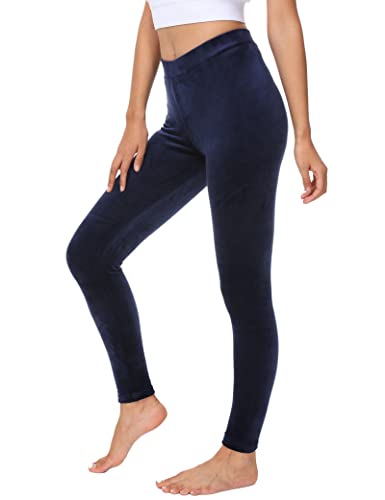COZZYON Damen-Leggings, Velours, hohe Taille, weiche Leggings, warme Winter-Velours-Yogahose, Marineblau, Groß COZZYON Damen-Leggings, Velours, hohe Taille, weiche Leggings, warme Winter-Velours-Yogahose, Marineblau, Groß von COZZYON