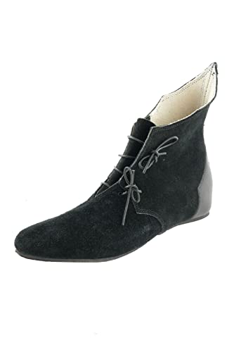 CP Abenteuer Mittelalter Schuhe Halbstiefel Echt Leder Rauhleder schwarz LARP (Numeric_43) von CP Abenteuer