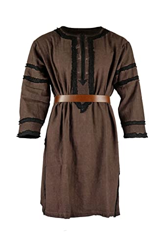 CP Abenteuer Mittelalter Tunika S-3XL Wikinger, Gewandung, LARP (Braun, XL) von CP Abenteuer