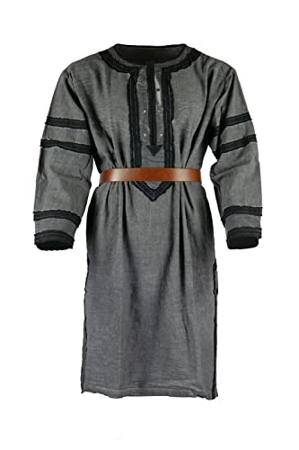 CP Abenteuer Mittelalter Tunika S-3XL Wikinger, Gewandung, LARP (Grau, L) von CP Abenteuer