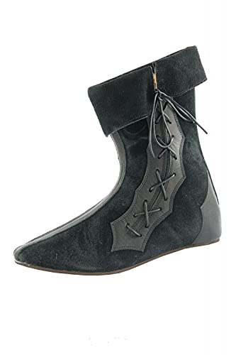 CP-Schuhe Mittelalter Schuhe Halbstiefel aus Rauhleder Schwarz Schuhgröße 47 von CP-Schuhe