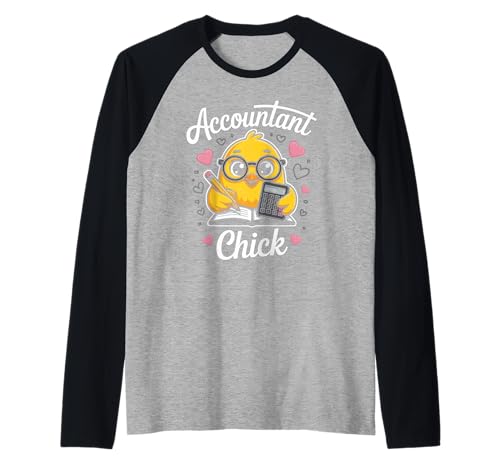 Lustiges Buchhalter-Küken, niedlicher Humor, Spruch, Mathematik, Witz, Damen, Herren Raglan von CPA Student Numbers Geek Finance Bird Cartoon