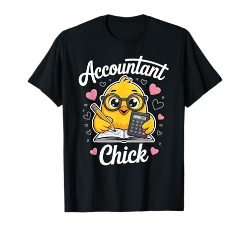 Lustiges Buchhalter-Küken, niedlicher Humor, Spruch, Mathematik, Witz, Damen, Herren T-Shirt von CPA Student Numbers Geek Finance Bird Cartoon