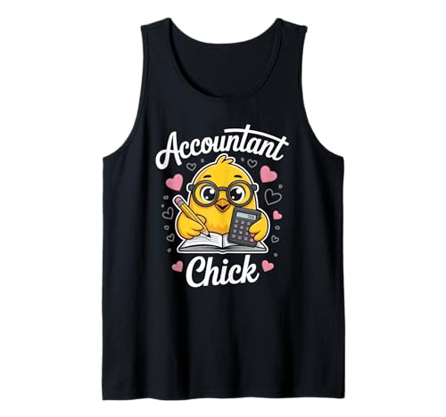Lustiges Buchhalter-Küken, niedlicher Humor, Spruch, Mathematik, Witz, Damen, Herren Tank Top von CPA Student Numbers Geek Finance Bird Cartoon