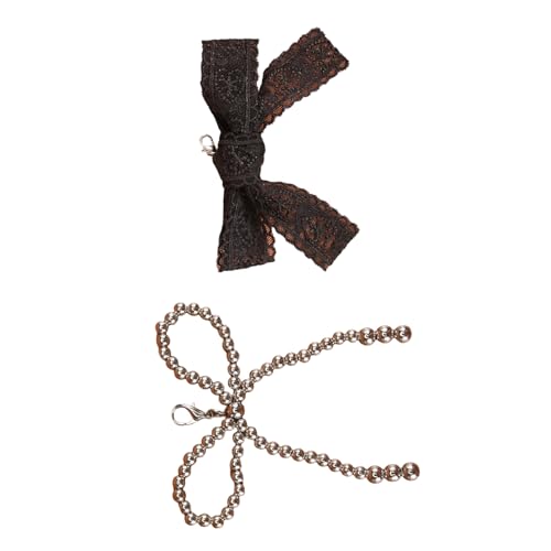 2 Stück Perlen Bowknot Shoe Charm Dekoration Clip an Kette Schuhe mit Schnalle für Frauen und Hausschuhe Hochzeit Schuhe für Mädchen Charm, Silber, Singleayer, Einheitsgröße von CPAOWEHF