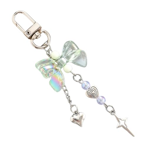 CPAOWEHF Autoschlüsselkette Für Frauen Mädchen Schöne Schlüsselbeutel Zauber Für Metall Herz Bowknot Accessoires Rucksäcke Brieftaschen Süße Stern Herzbögen von CPAOWEHF
