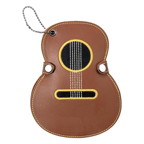 CPAOWEHF Bestickte Gitarrenplektrum-Aufbewahrungshülle, mehrere Fächer, Plektrumhalter für einfache Organisation, Musiker-Zubehör-Organizer, braun, Normal von CPAOWEHF