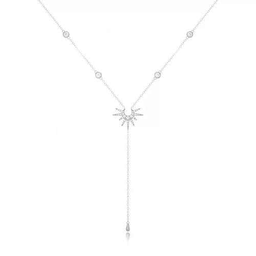 CPAOWEHF Elegante Perlen Halskette Y Form Neckschmuck Sonnensonnen Anhänger Halskette Legierung Textur Mode Für Mode Damen Quasten Quasten von CPAOWEHF