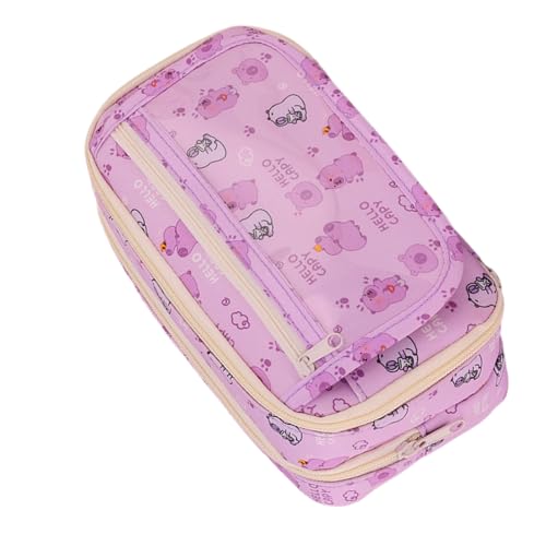 CPAOWEHF Federmäppchen mit großem Fassungsvermögen, Stiftehalter, mit Reißverschluss, Reise-Make-up-Tasche für Studenten, Frauen, große Organizer, violett von CPAOWEHF